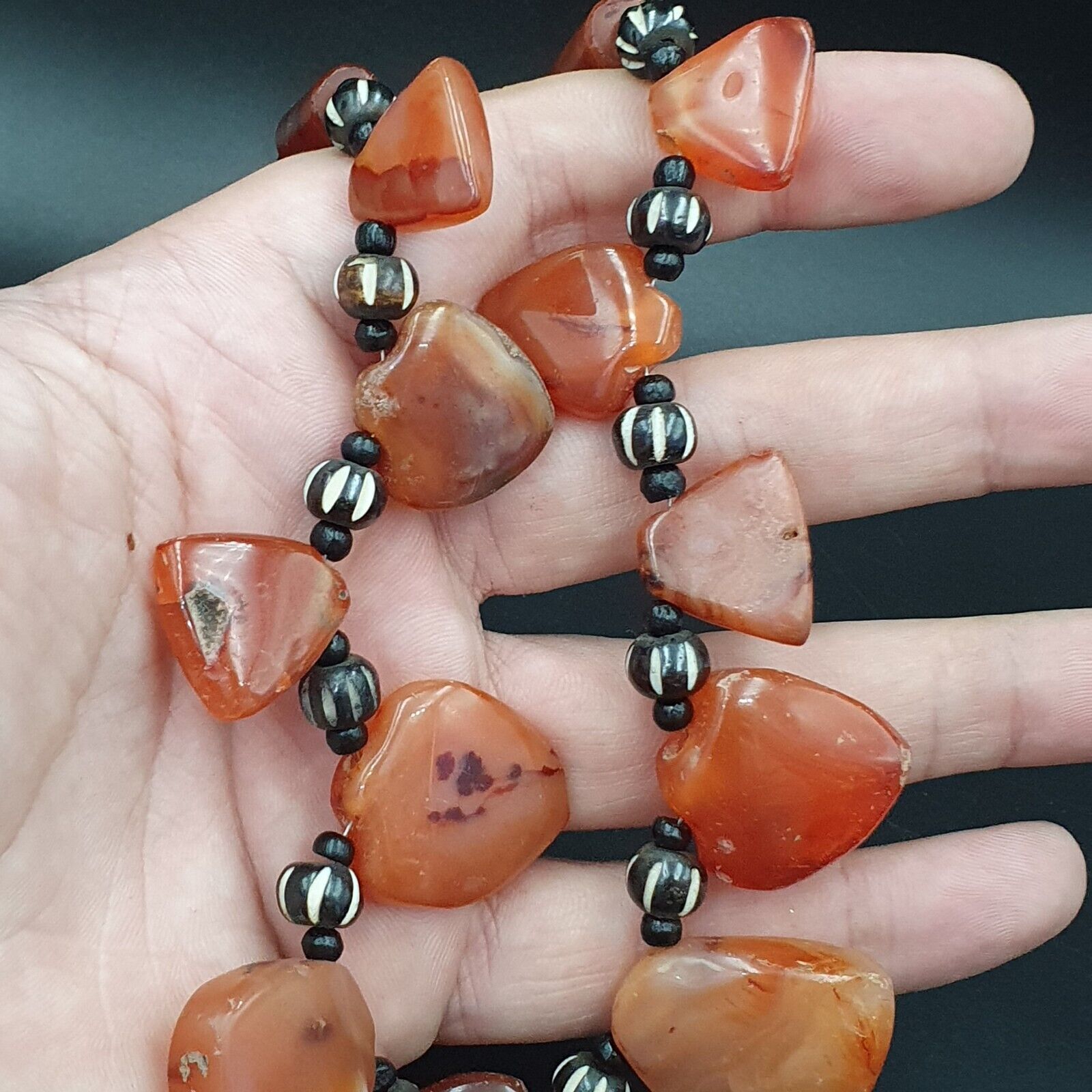 Antique 17 Agate pendants African Carnelian Beads Amulet Pendant Necklace
