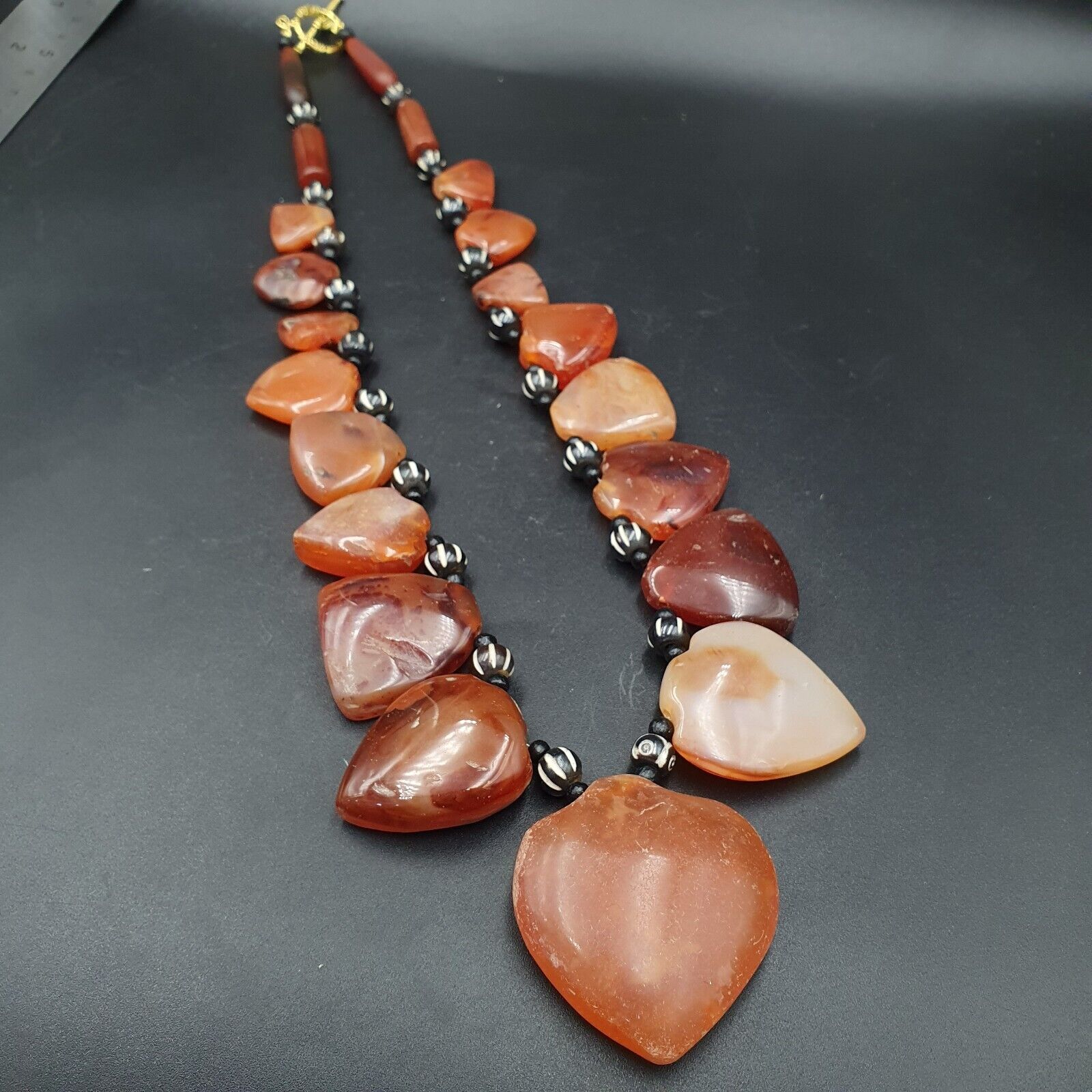 Antique 17 Agate pendants African Carnelian Beads Amulet Pendant Necklace