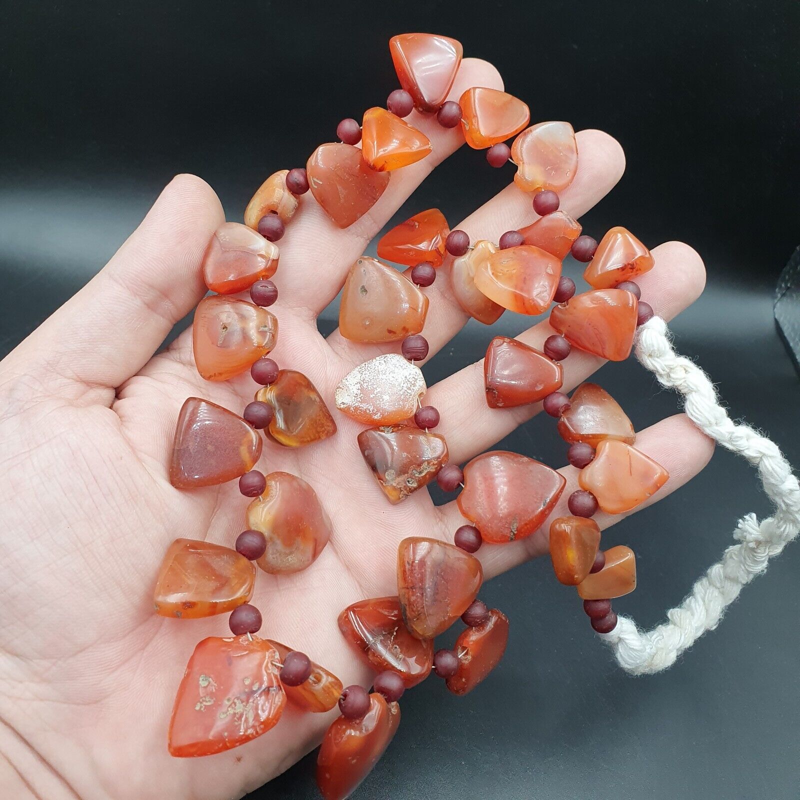 Antique 33 Agate pendants African Carnelian Beads Amulet Pendant Necklace