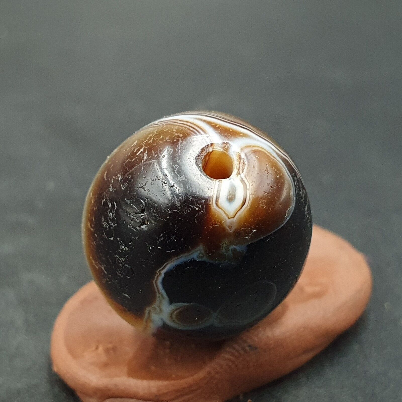 Ancient Antique Agate Suleimani Bead Pure Patterns Amulet Religious Antiquities