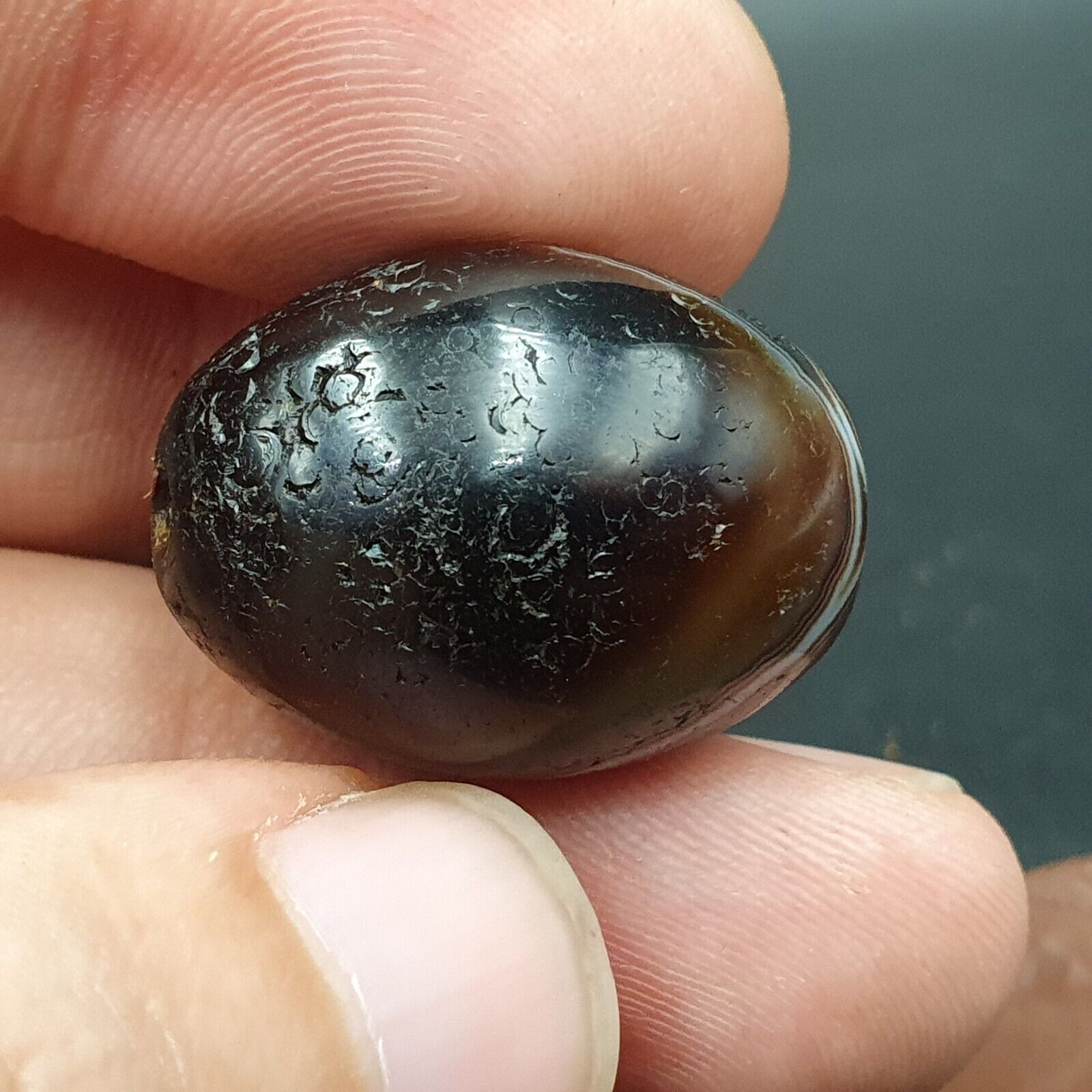 Ancient Antique Agate Suleimani Bead Pure Patterns Amulet Religious Antiquities