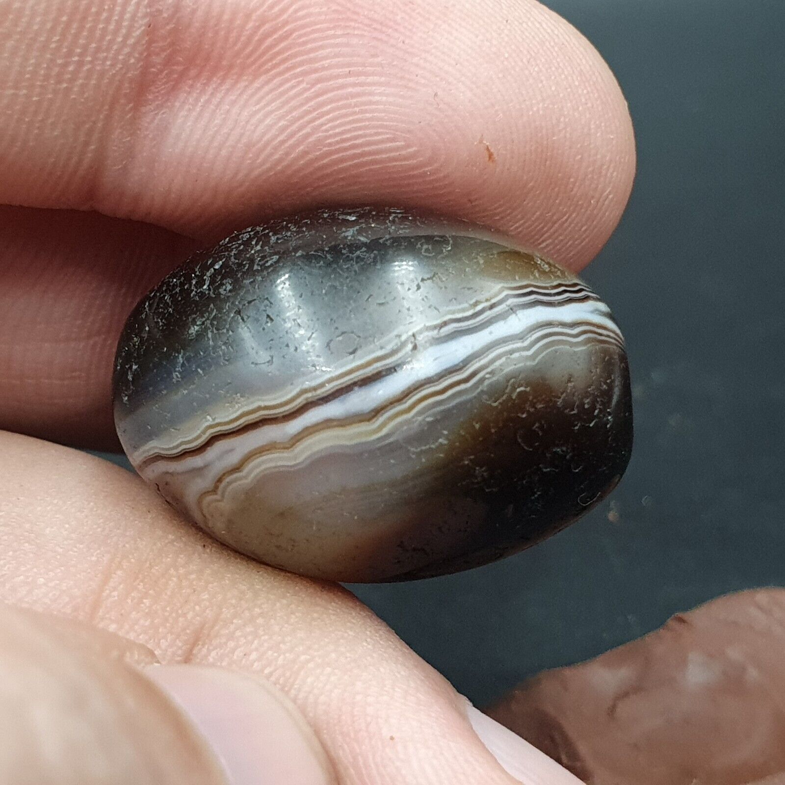 Ancient Antique Agate Suleimani Bead Pure Patterns Amulet Religious Antiquities