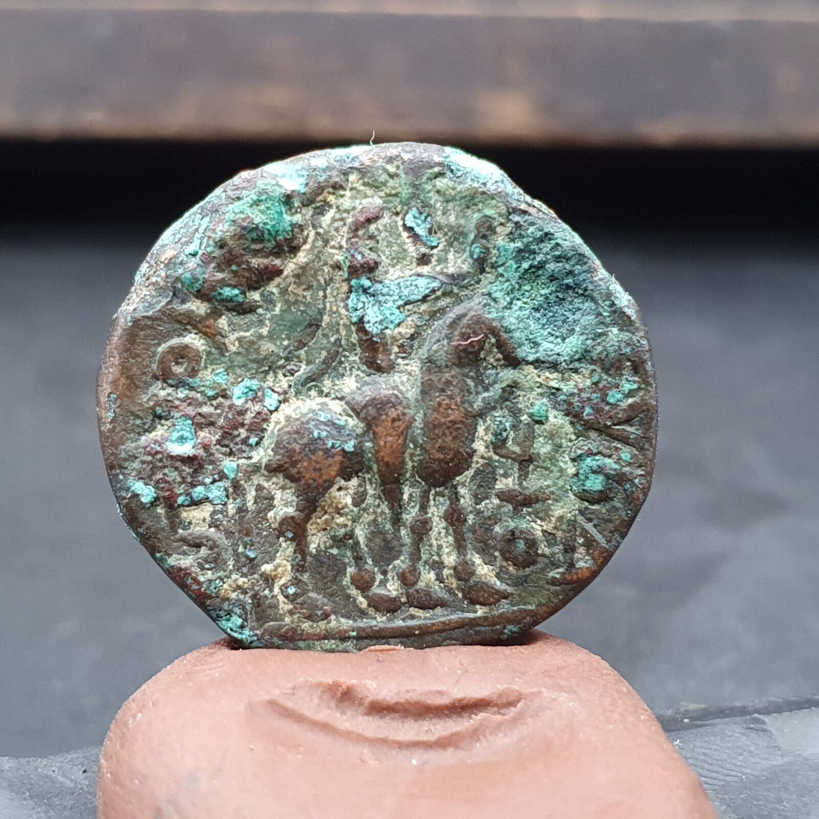 Ancient Bronze coin of Kushan emperor Vima Takto alias Soter Megas (80–90 CE)
