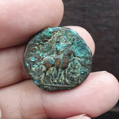 Ancient Bronze coin of Kushan emperor Vima Takto alias Soter Megas (80–90 CE)