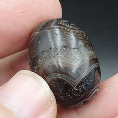 2Ancient Antique Agate Suleimani Bead Pure Patterns Amulet Religious Antiquities