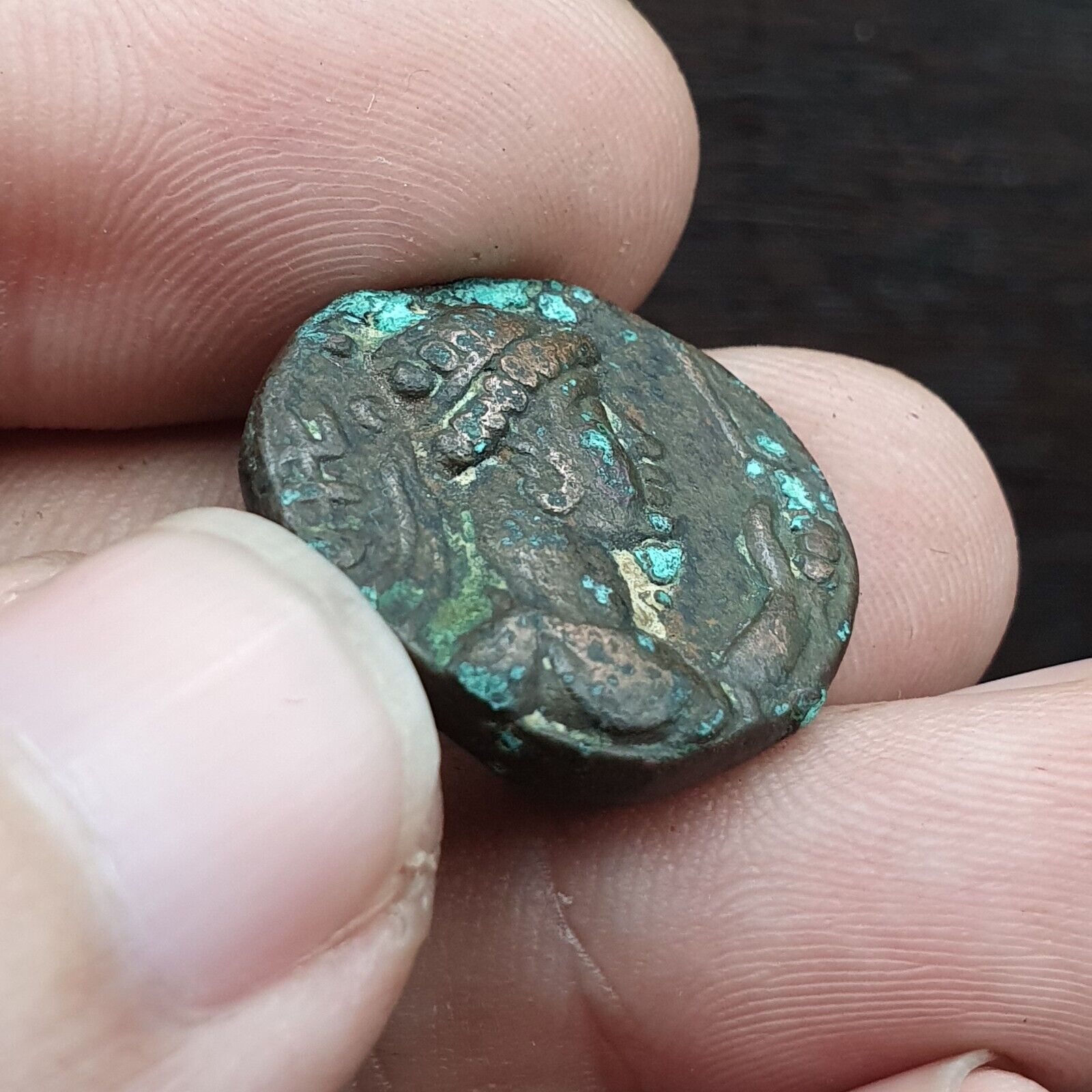 Ancient Bronze coin of Kushan emperor Vima Takto alias Soter Megas (80–90 CE)