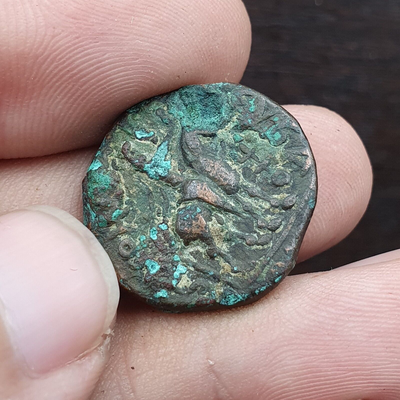 Ancient Bronze coin of Kushan emperor Vima Takto alias Soter Megas (80–90 CE)