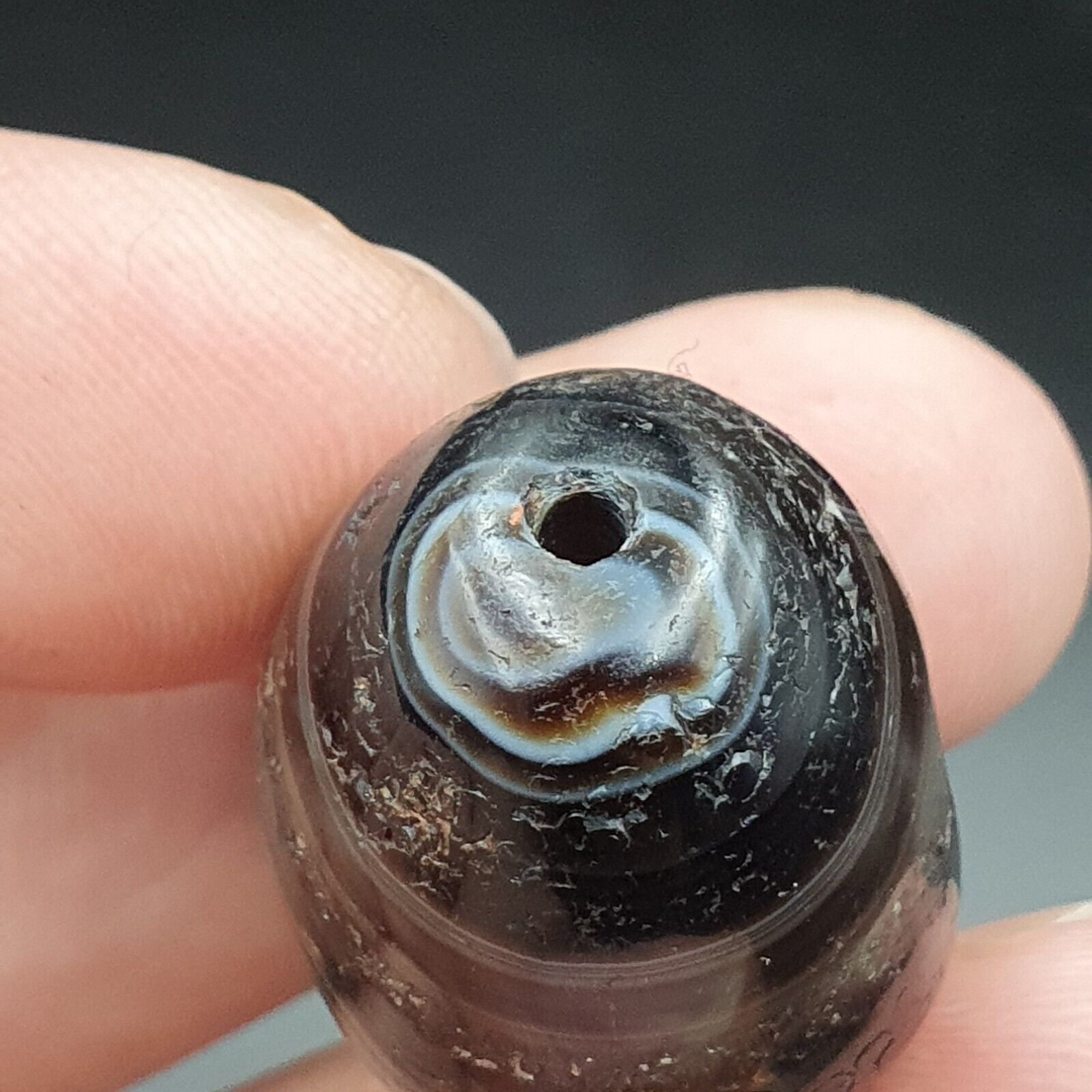 2Ancient Antique Agate Suleimani Bead Pure Patterns Amulet Religious Antiquities