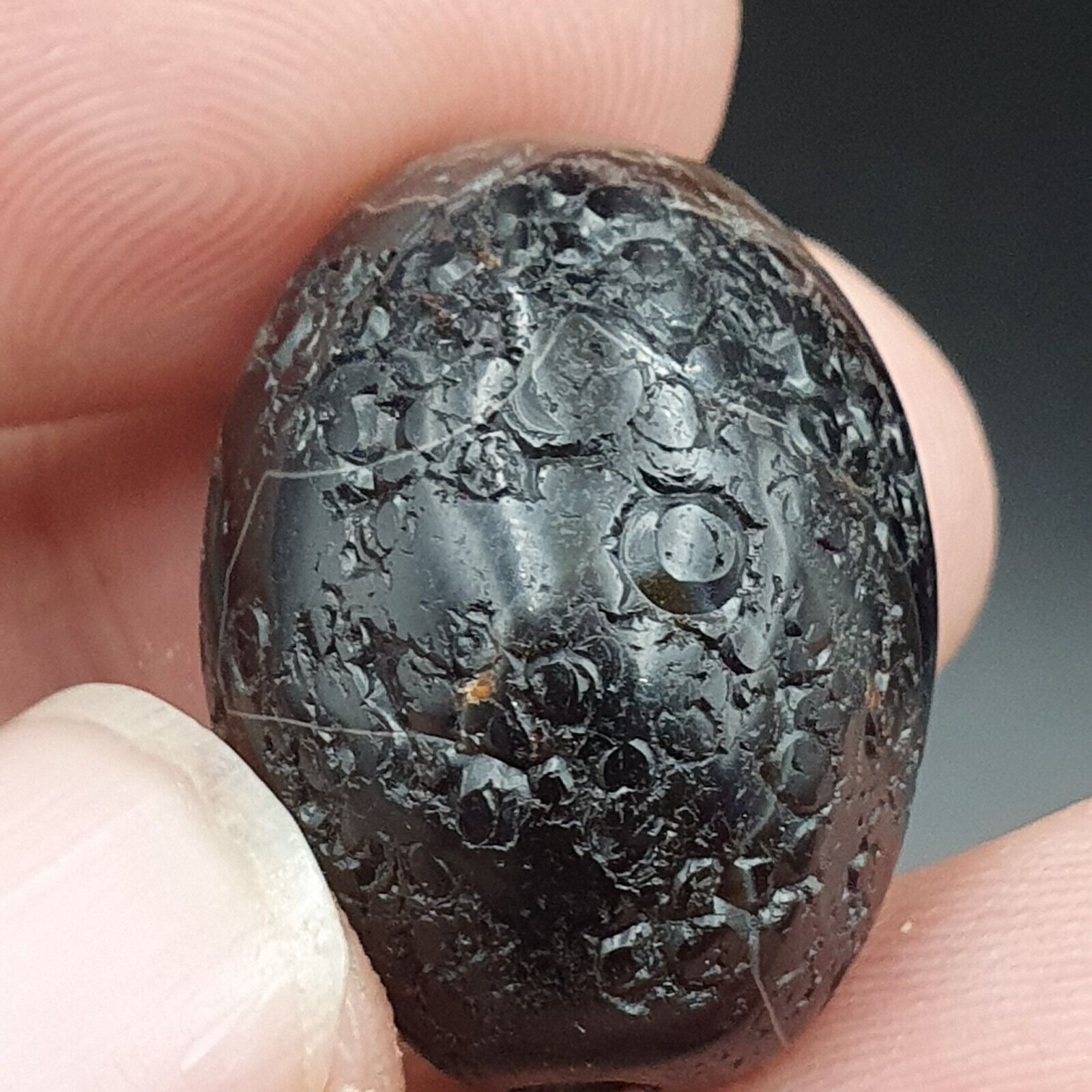 Lot 2 Antique Agate Suleimani Bead Pure Patterns Amulet Religious Antiquities