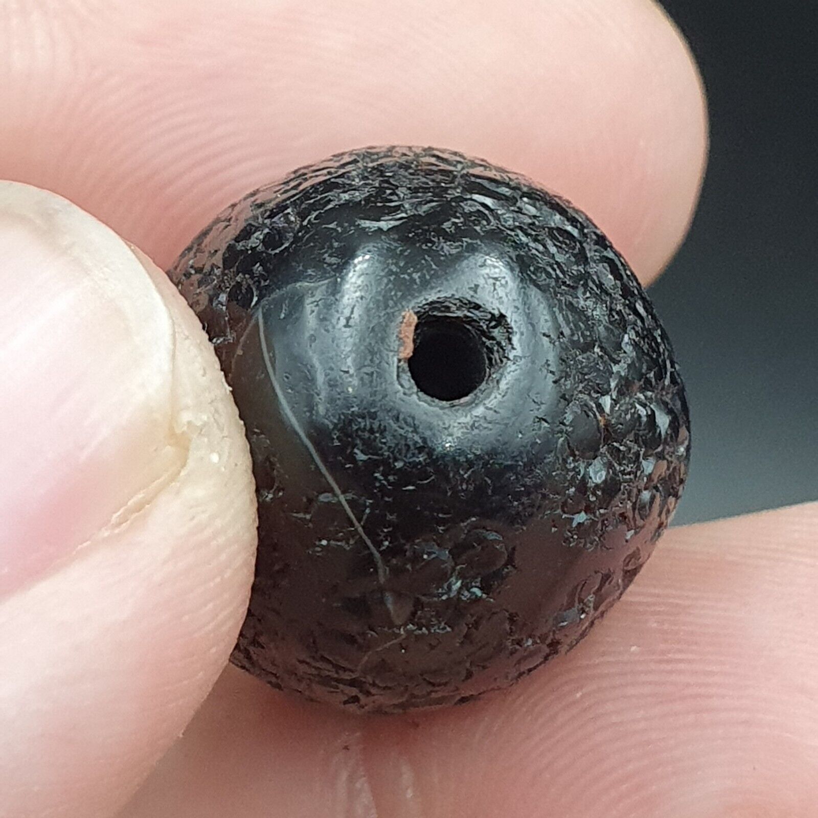 Lot 2 Antique Agate Suleimani Bead Pure Patterns Amulet Religious Antiquities