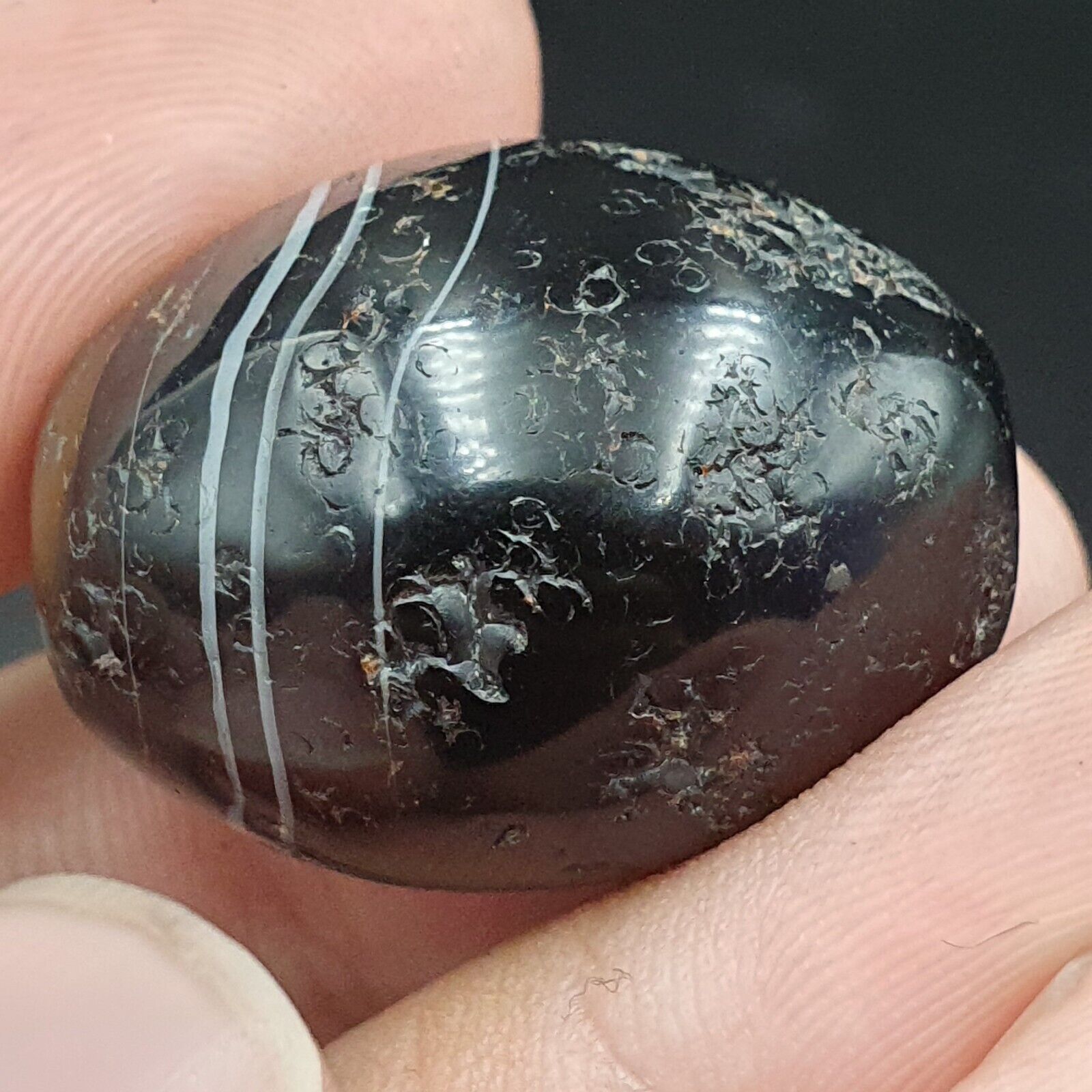 2Ancient Antique Agate Suleimani Bead Pure Patterns Amulet Religious Antiquities