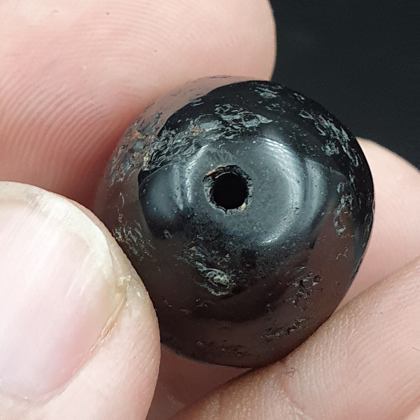 2Ancient Antique Achat Suleimani Bead Pure Patterns Amulett Religiöse Antiquitäten