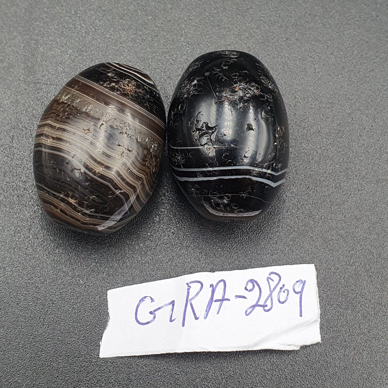2Ancient Antique Agate Suleimani Bead Pure Patterns Amulet Religious Antiquities