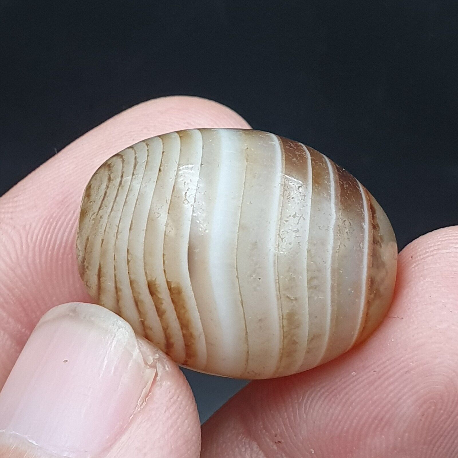 Lot 3 Suleimani Old Bead Pure Patterns Agate Amulet Religious Antiquities