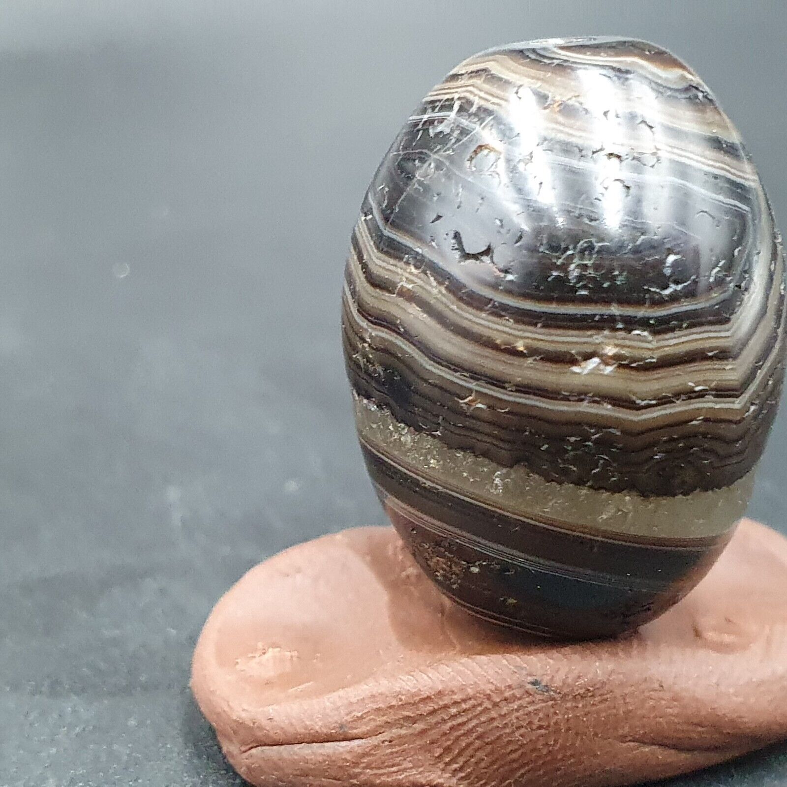 Ancient Antique Agate Suleimani Bead Pure Patterns Amulet Religious Antiquities