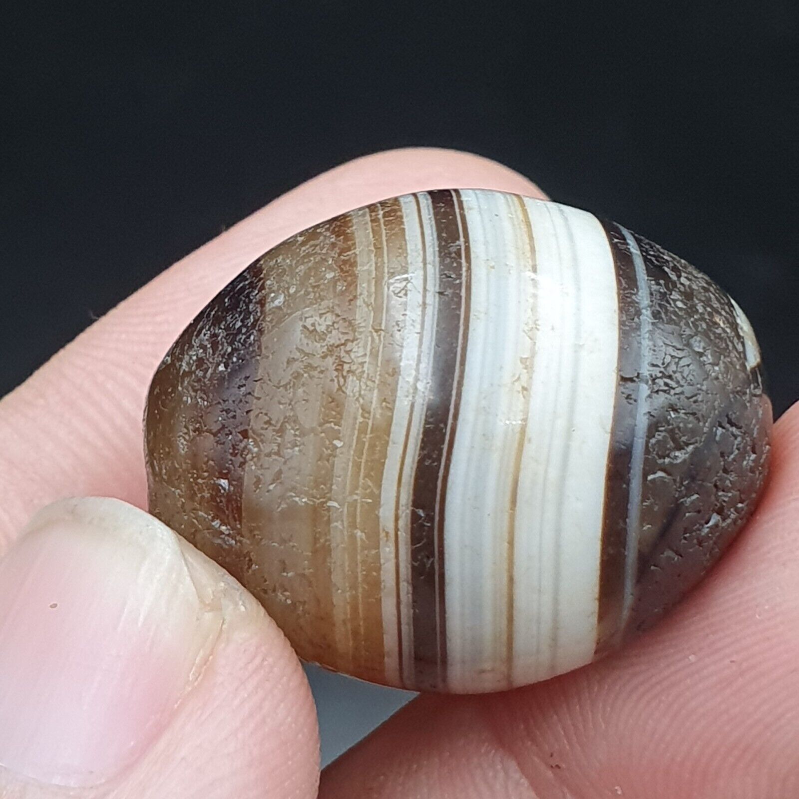 Lot 3 Suleimani Old Bead Pure Patterns Agate Amulet Religious Antiquities