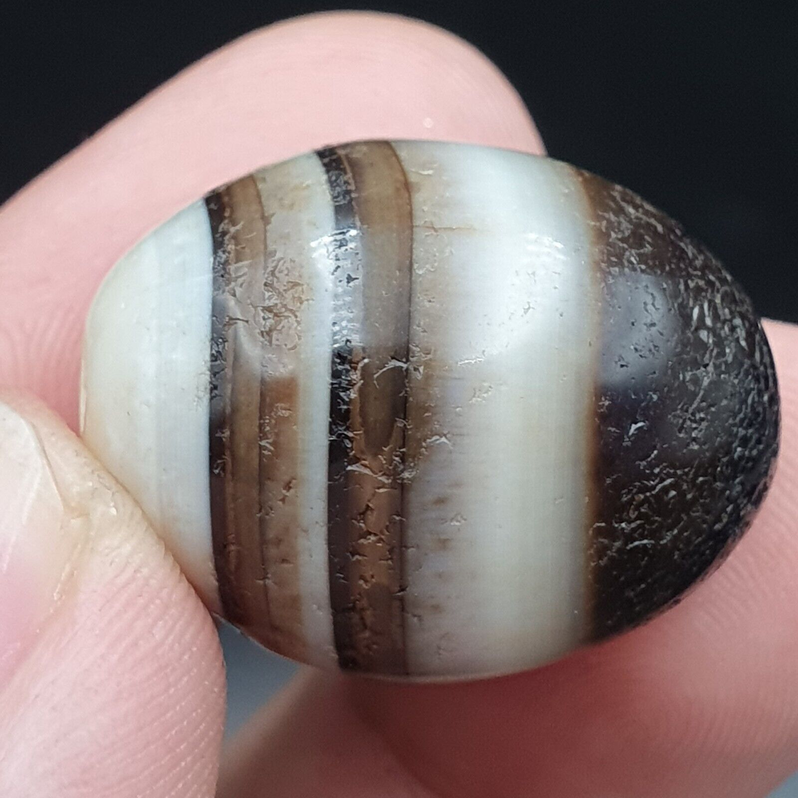 Lot 3 Suleimani Old Bead Pure Patterns Agate Amulet Religious Antiquities