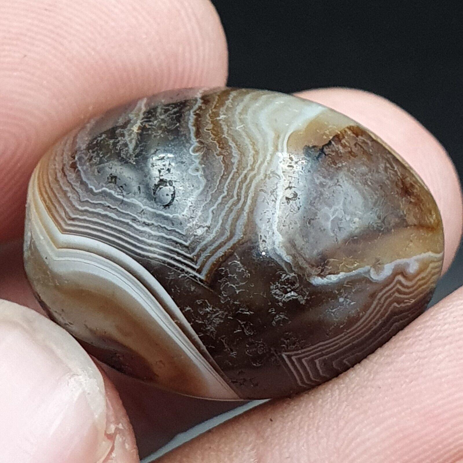 Ancient Antique Agate Suleimani Bead Pure Patterns Amulet Religious Antiquities