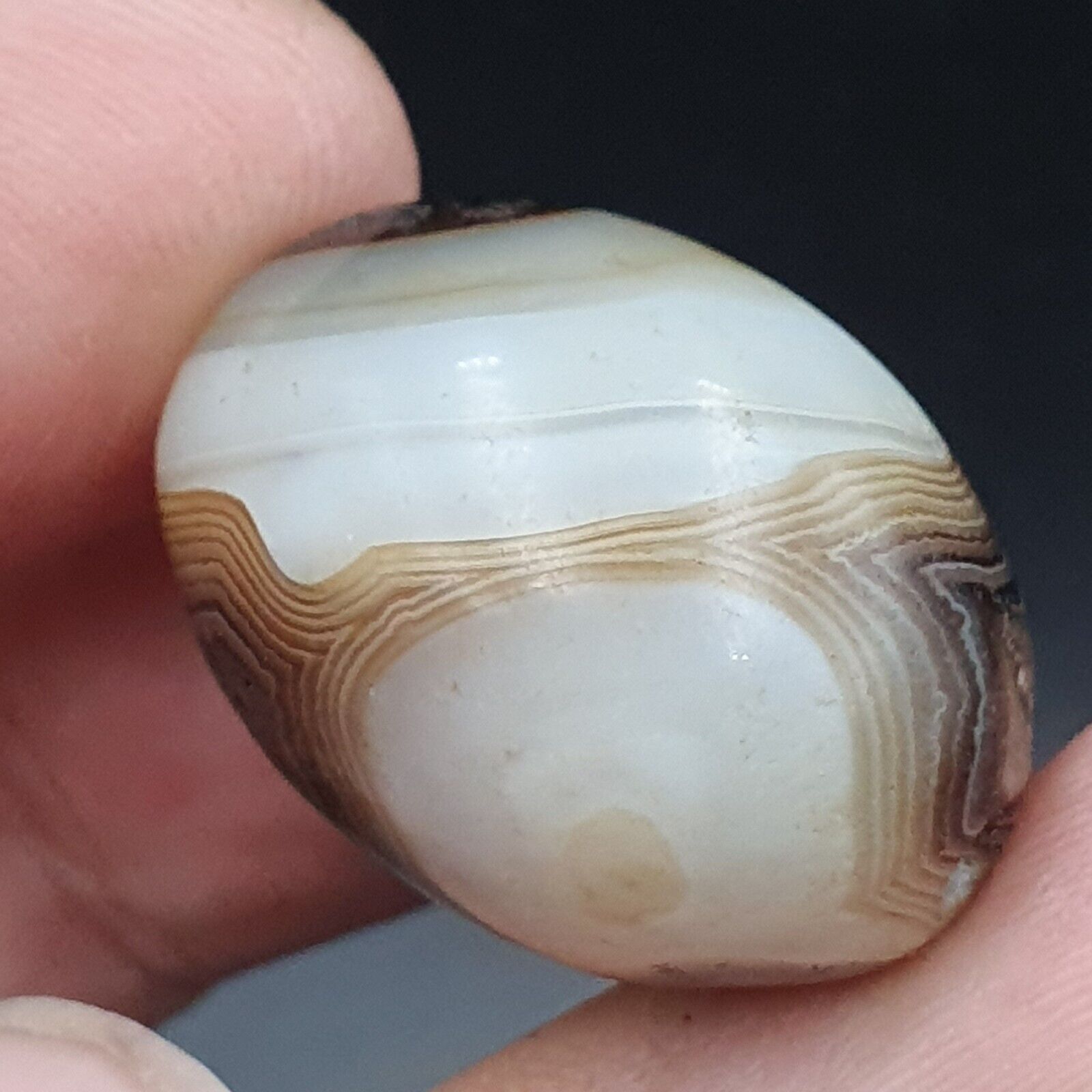 Ancient Antique Agate Suleimani Bead Pure Patterns Amulet Religious Antiquities