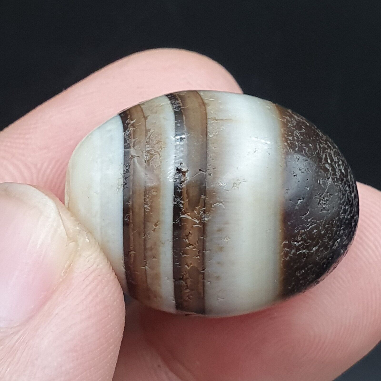 Lot 3 Suleimani Old Bead Pure Patterns Agate Amulet Religious Antiquities