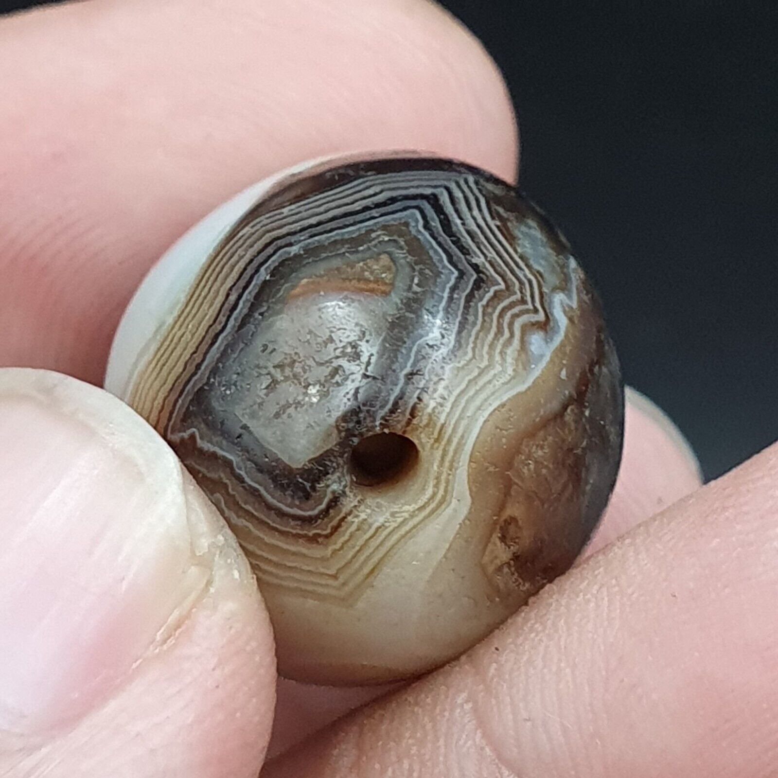 Ancient Antique Agate Suleimani Bead Pure Patterns Amulet Religious Antiquities