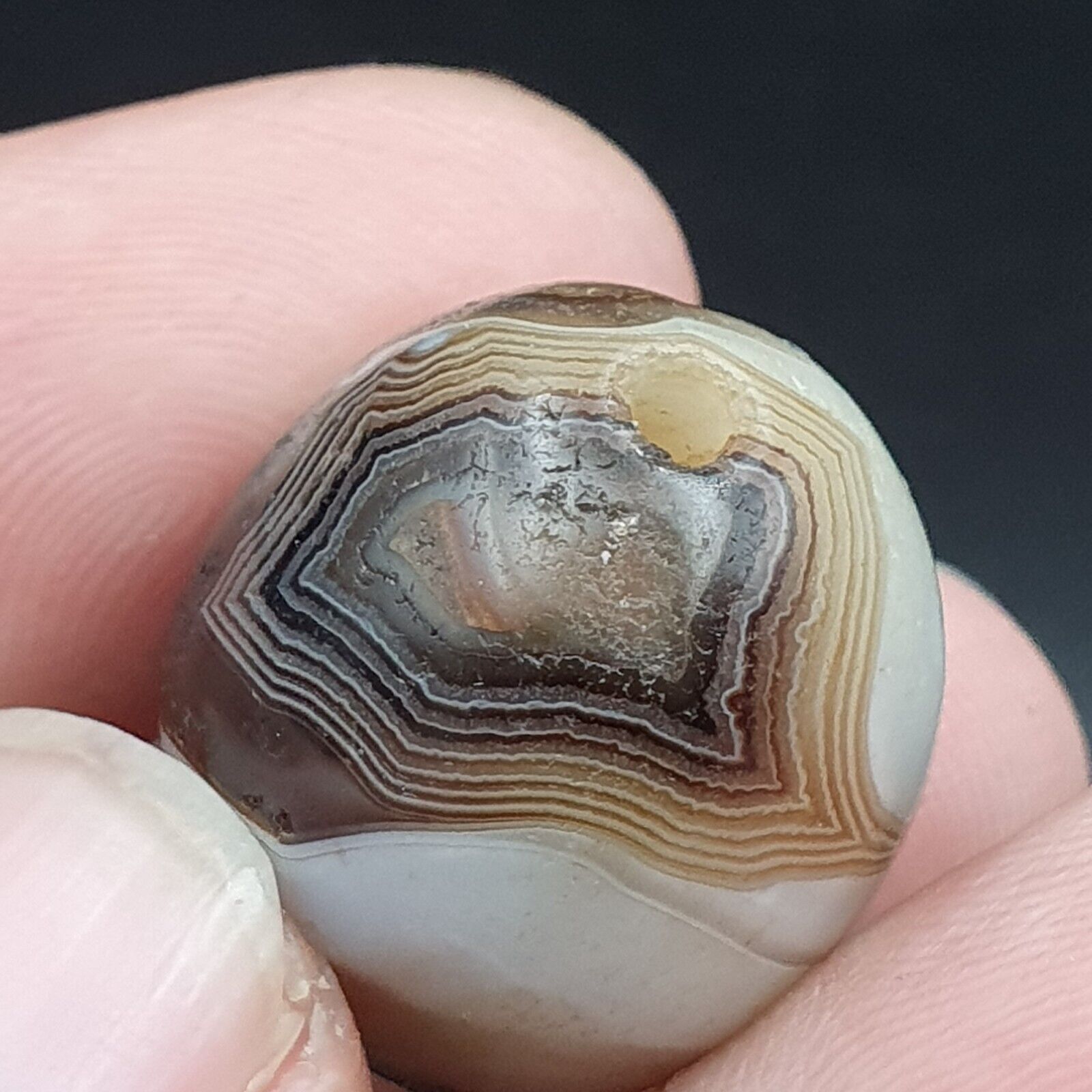 Ancient Antique Agate Suleimani Bead Pure Patterns Amulet Religious Antiquities