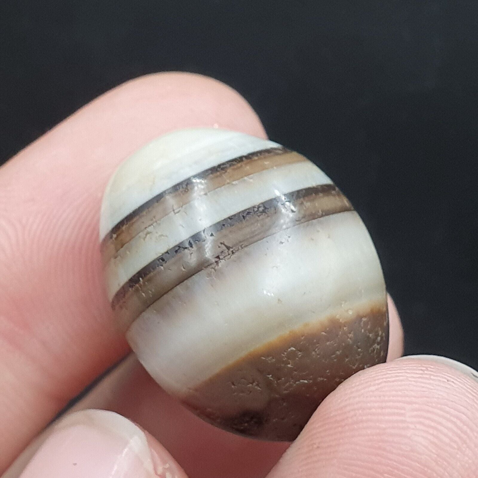 Lot 3 Suleimani Old Bead Pure Patterns Agate Amulet Religious Antiquities