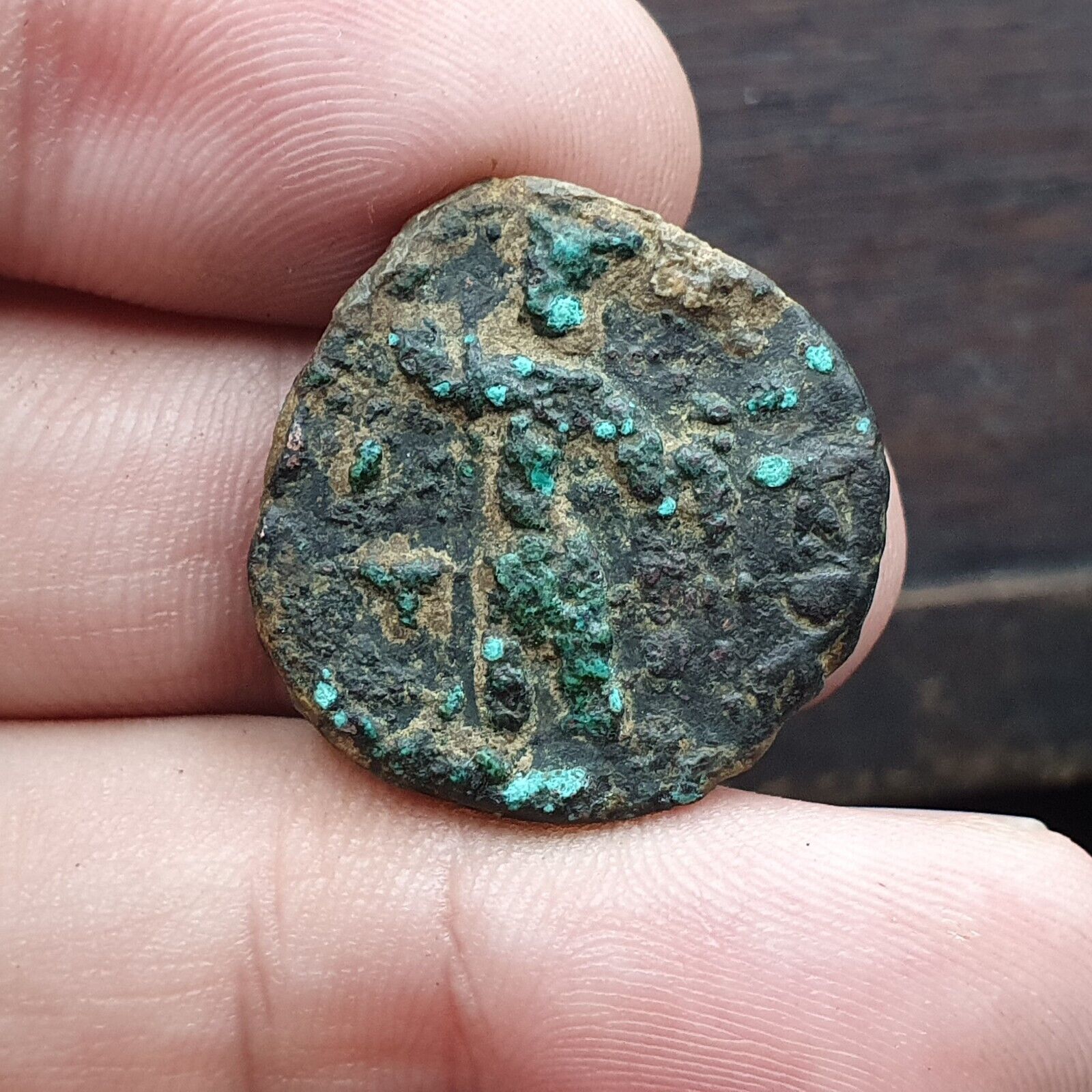 Ancient Antique Rare Indo Greco Greek Kushan Bronze Coin (155-189AD) CNL1