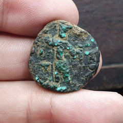 Ancient Antique Rare Indo Greco Greek Kushan Bronze Coin (155-189AD) CNL1
