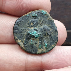 Ancient Antique Rare Indo Greco Greek Kushan Bronze Coin (155-189AD) CNL1