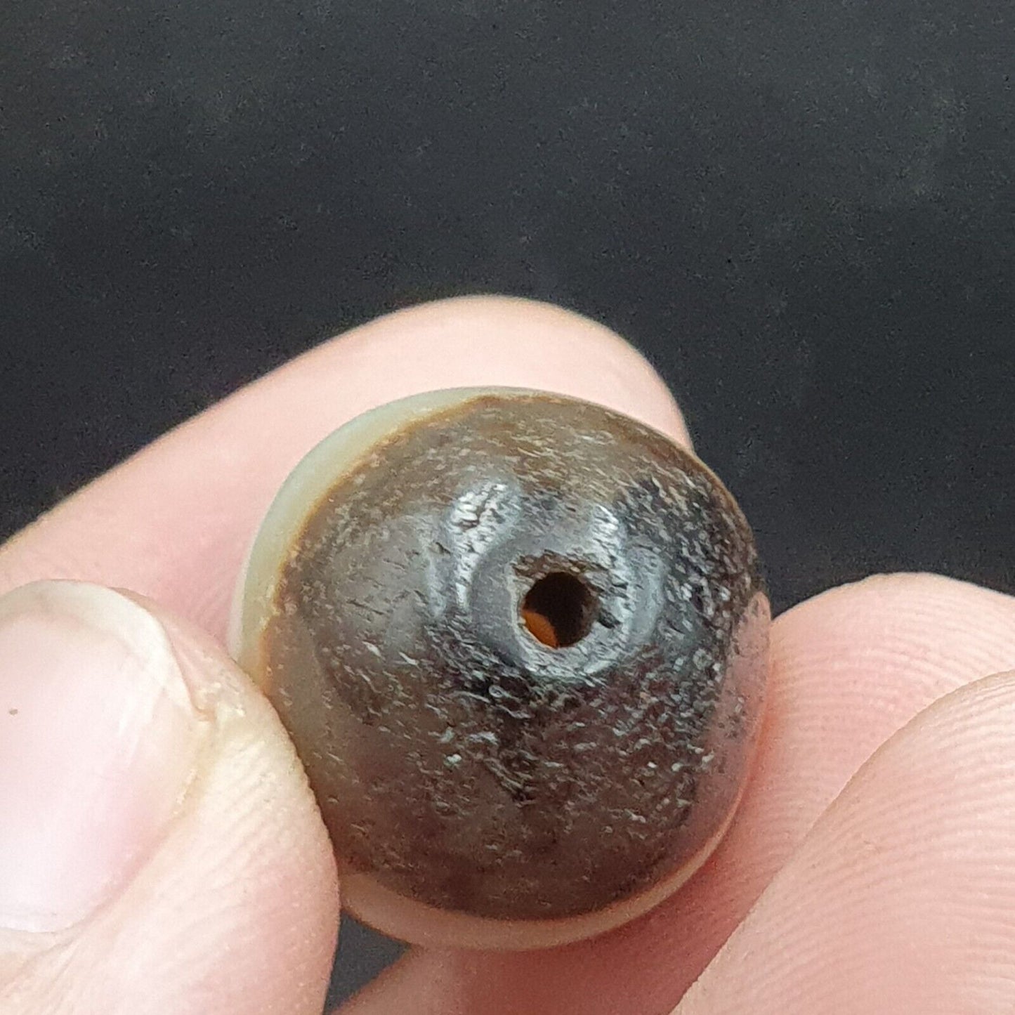 Los 3 Suleimani alte Perlen-Achat-Amulett mit reinen Mustern, religiöse Antiquitäten
