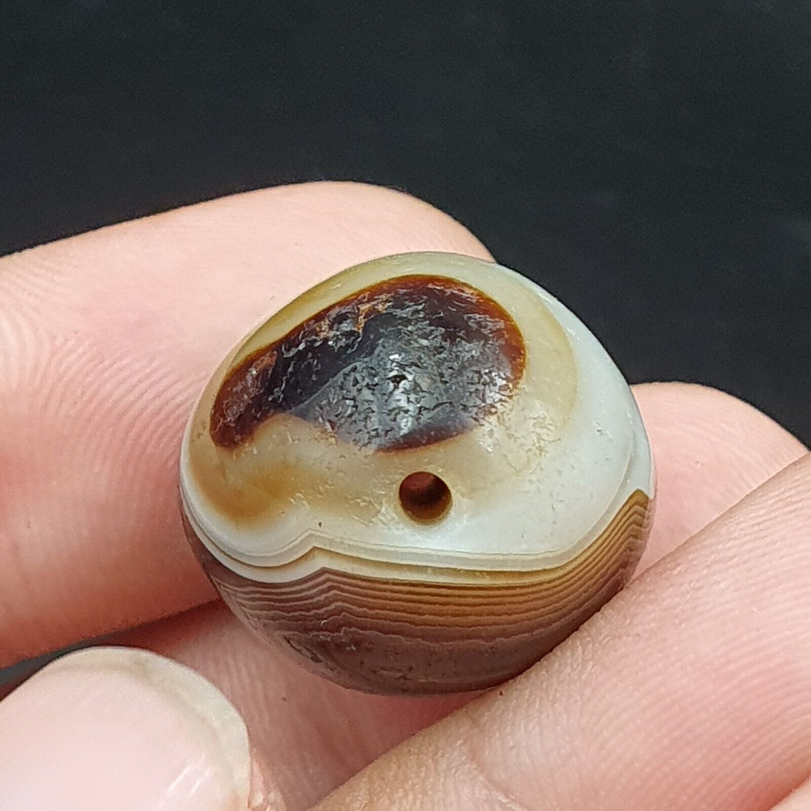 Ancient Antique Agate Suleimani Bead Pure Patterns Amulet Religious Antiquities