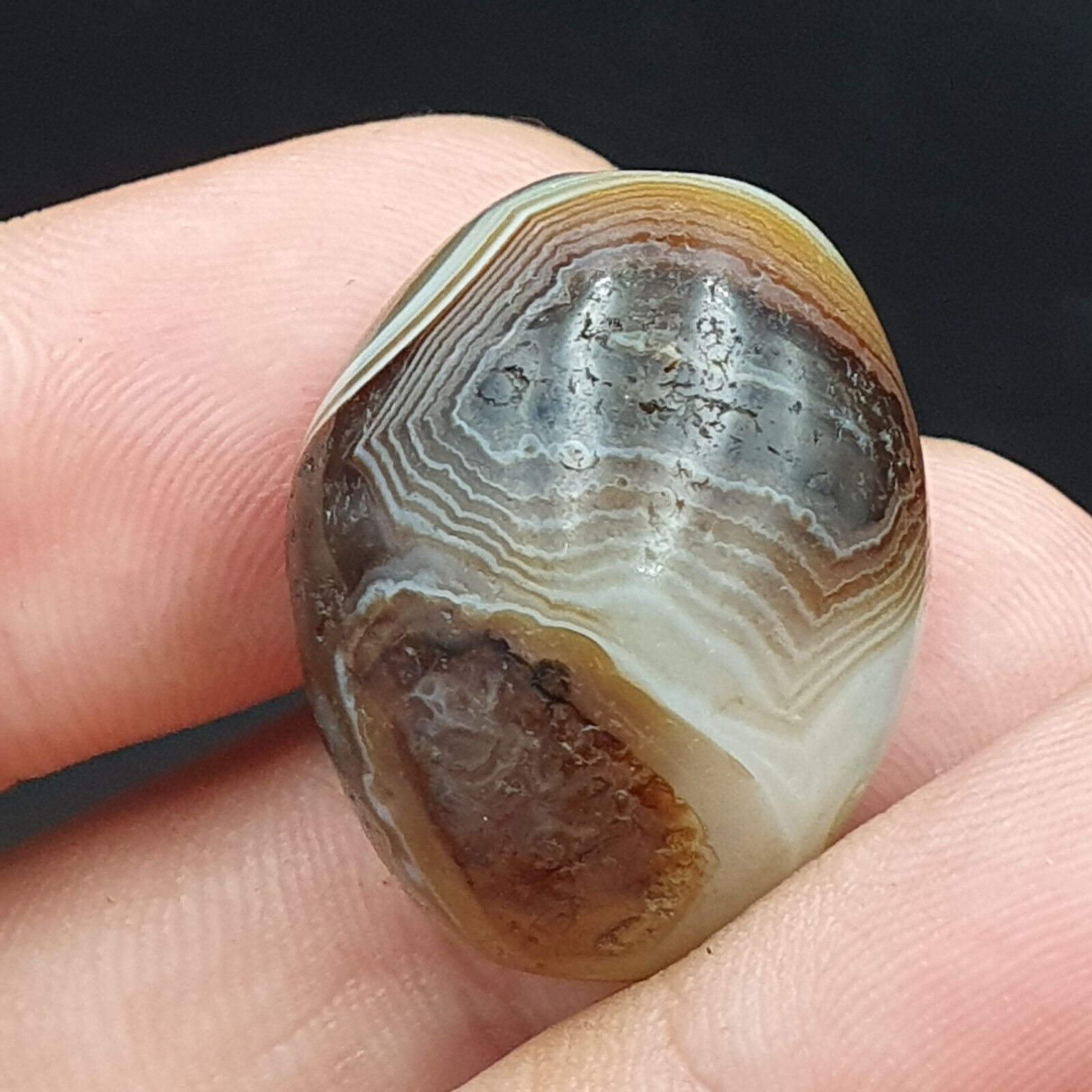 Ancient Antique Agate Suleimani Bead Pure Patterns Amulet Religious Antiquities