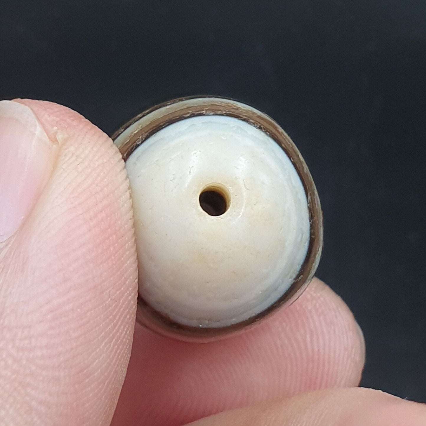 Los 3 Suleimani alte Perlen-Achat-Amulett mit reinen Mustern, religiöse Antiquitäten