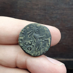 Ancient 1 Tetradrachm 80-100 Kushan Empire (60-375) Bronze Vima Takto  CNL#7