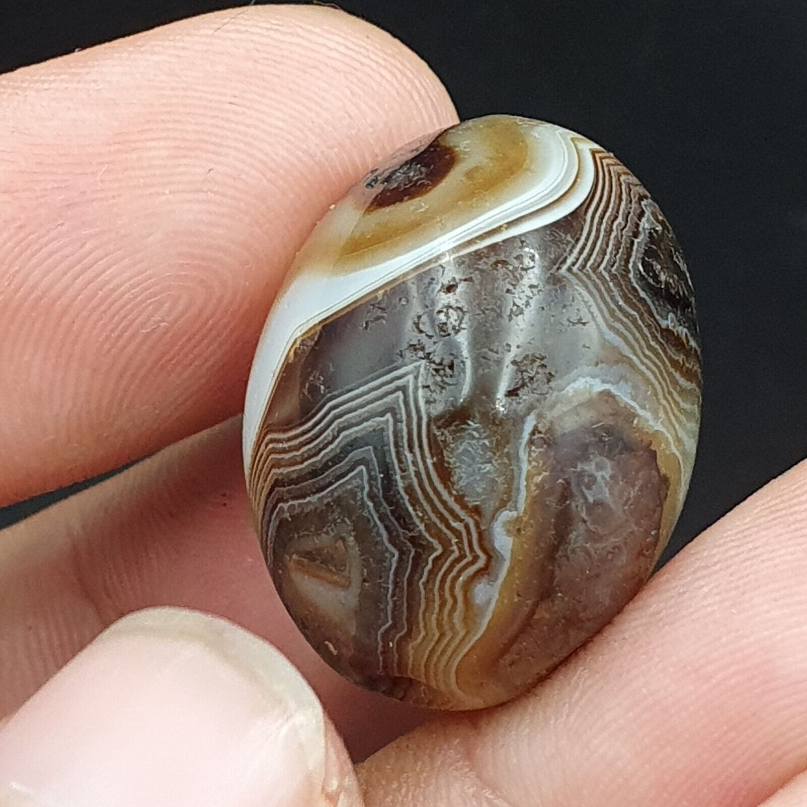 Ancient Antique Agate Suleimani Bead Pure Patterns Amulet Religious Antiquities
