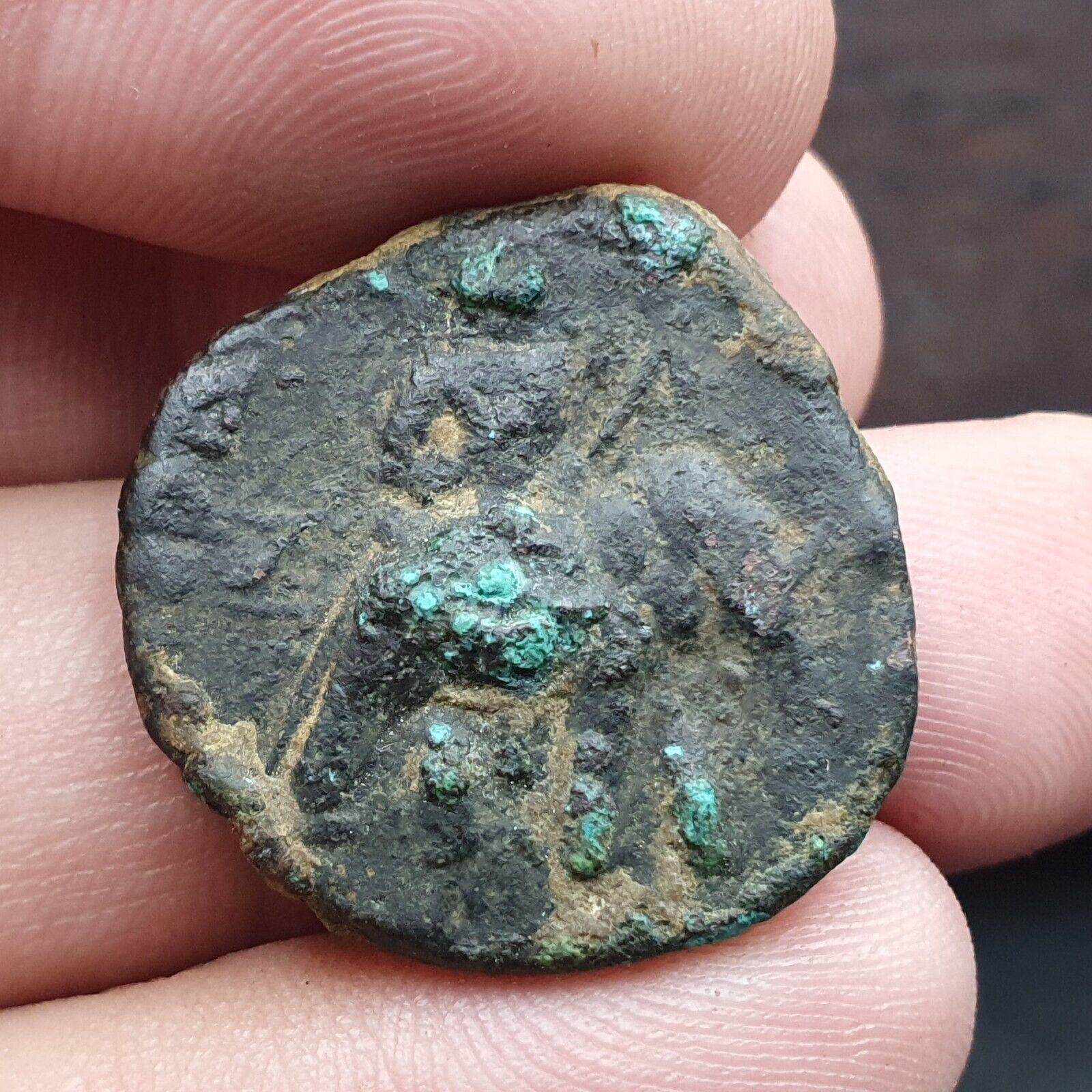 Ancient Antique Rare Indo Greco Greek Kushan Bronze Coin (155-189AD) CNL1