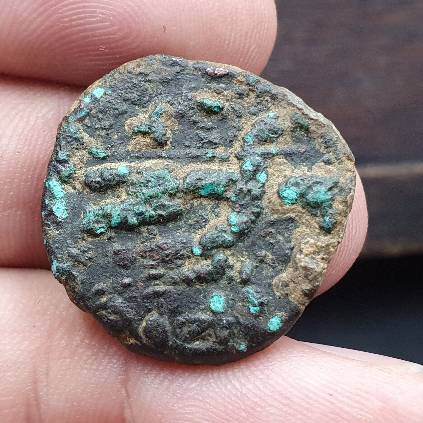 Ancient Antique Rare Indo Greco Greek Kushan Bronze Coin (155-189AD) CNL1