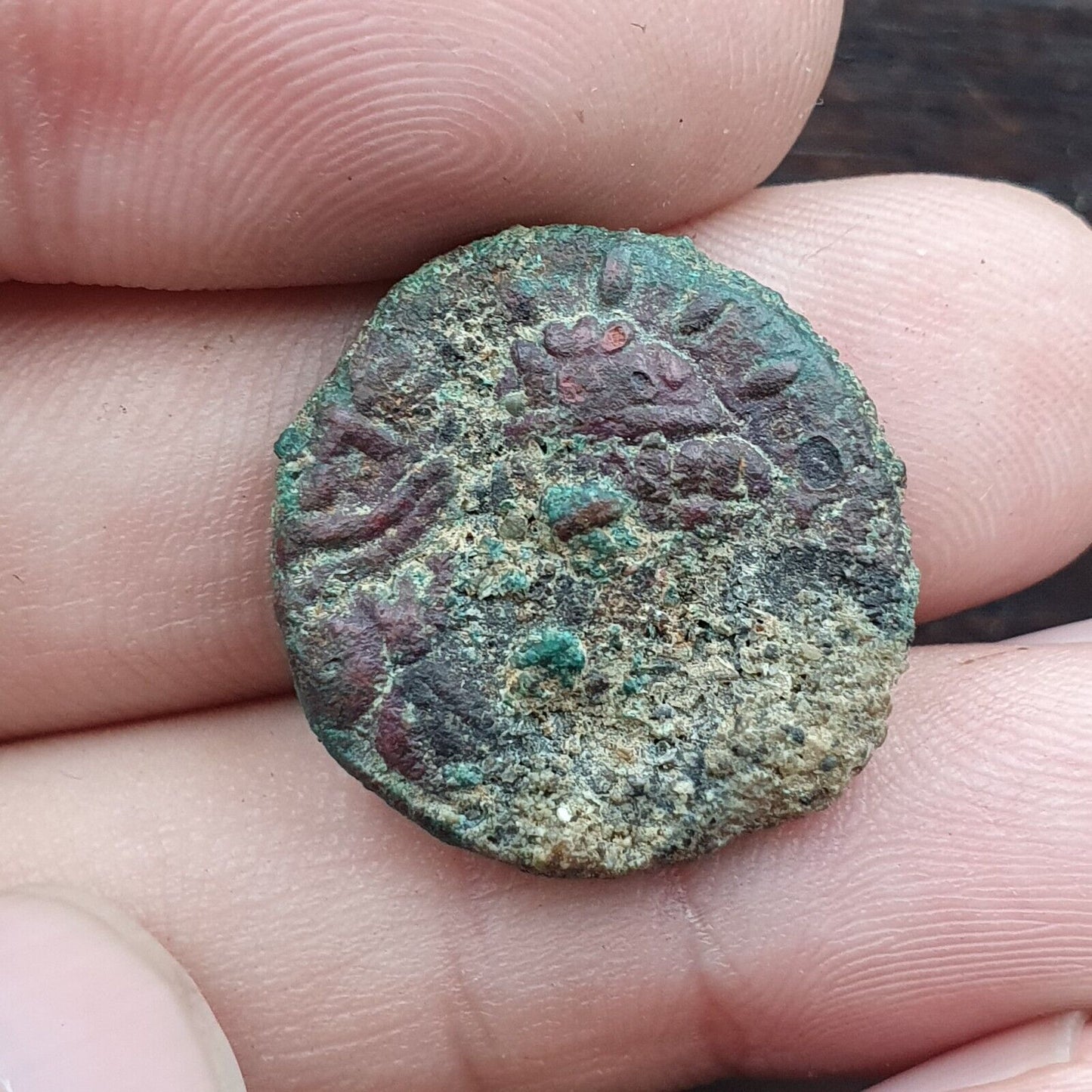 古代古董稀有希臘貴霜帝國銅幣（約公元 55-105 年）CNL#3
