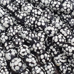 Skunk Venetian inspired Trade glass Beads Black Thousand Eye