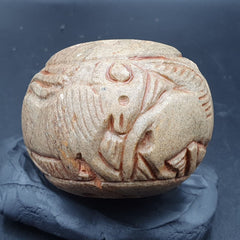 Big Ancient Stone figures of mystical Animal Carving Intaglio Big Bead Amulet
