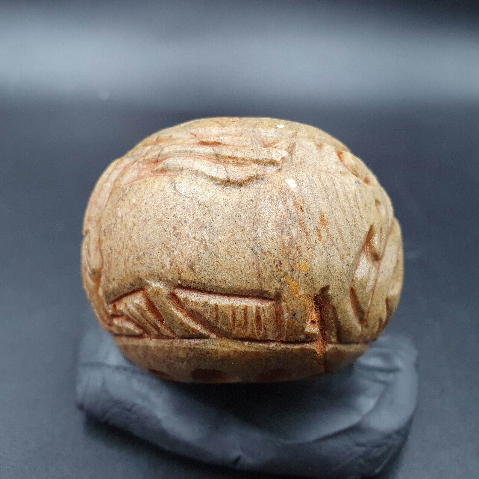 Big Ancient Stone figures of mystical Animal Carving Intaglio Big Bead Amulet