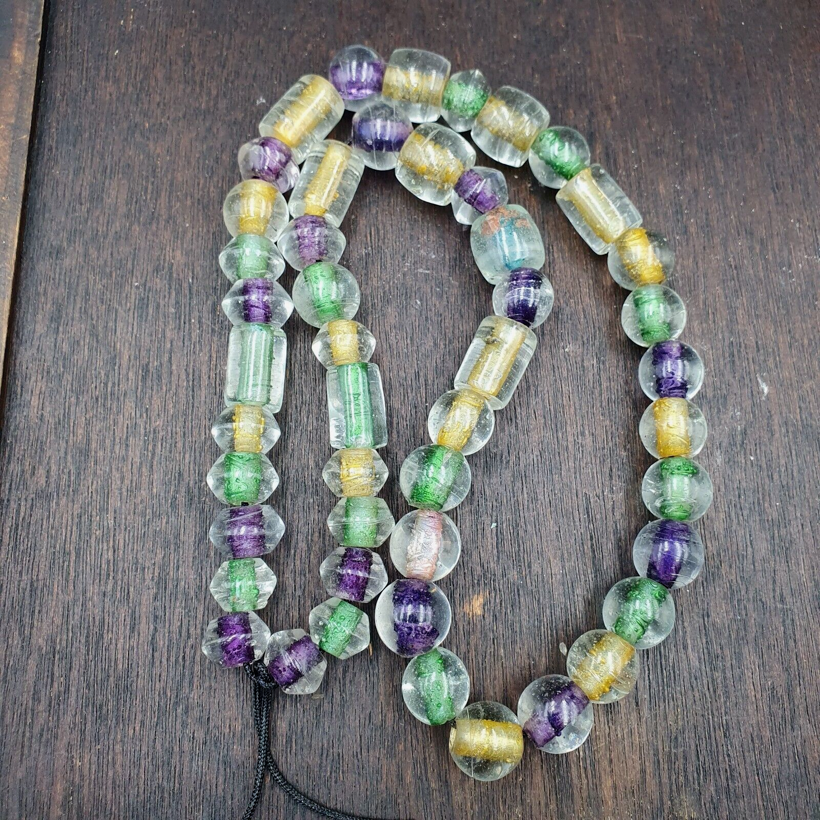Vintage Handcrafted Hand Blown Lampwork Glass Beads strand Rare Crafts #2