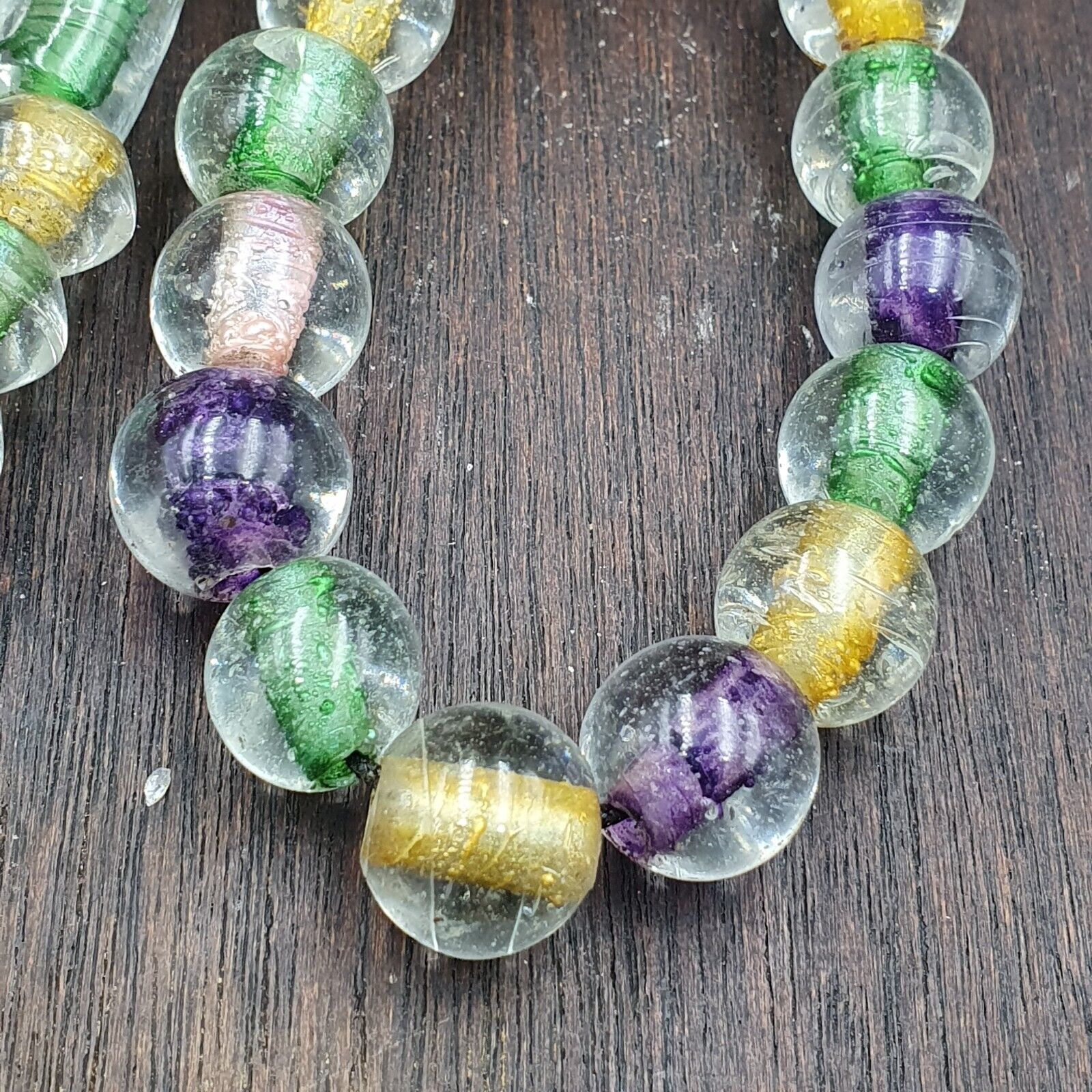 Vintage Handcrafted Hand Blown Lampwork Glass Beads strand Rare Crafts #2