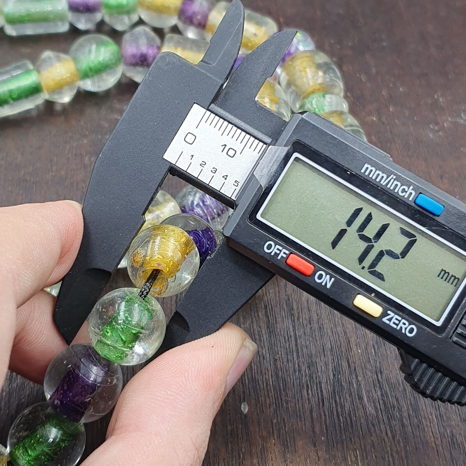 Vintage Handcrafted Hand Blown Lampwork Glass Beads strand Rare Crafts #2