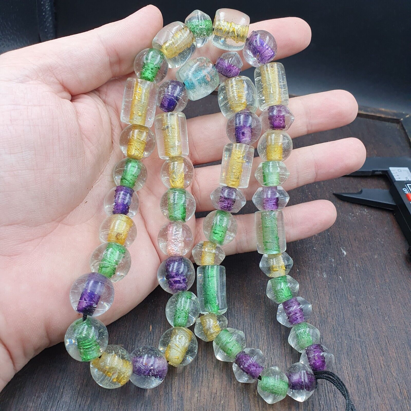 Vintage Handcrafted Hand Blown Lampwork Glass Beads strand Rare Crafts #2