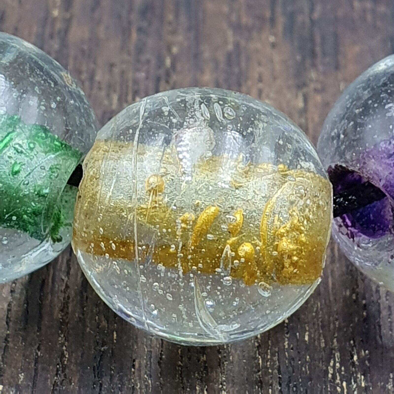 Vintage Handcrafted Hand Blown Lampwork Glass Beads strand Rare Crafts #2