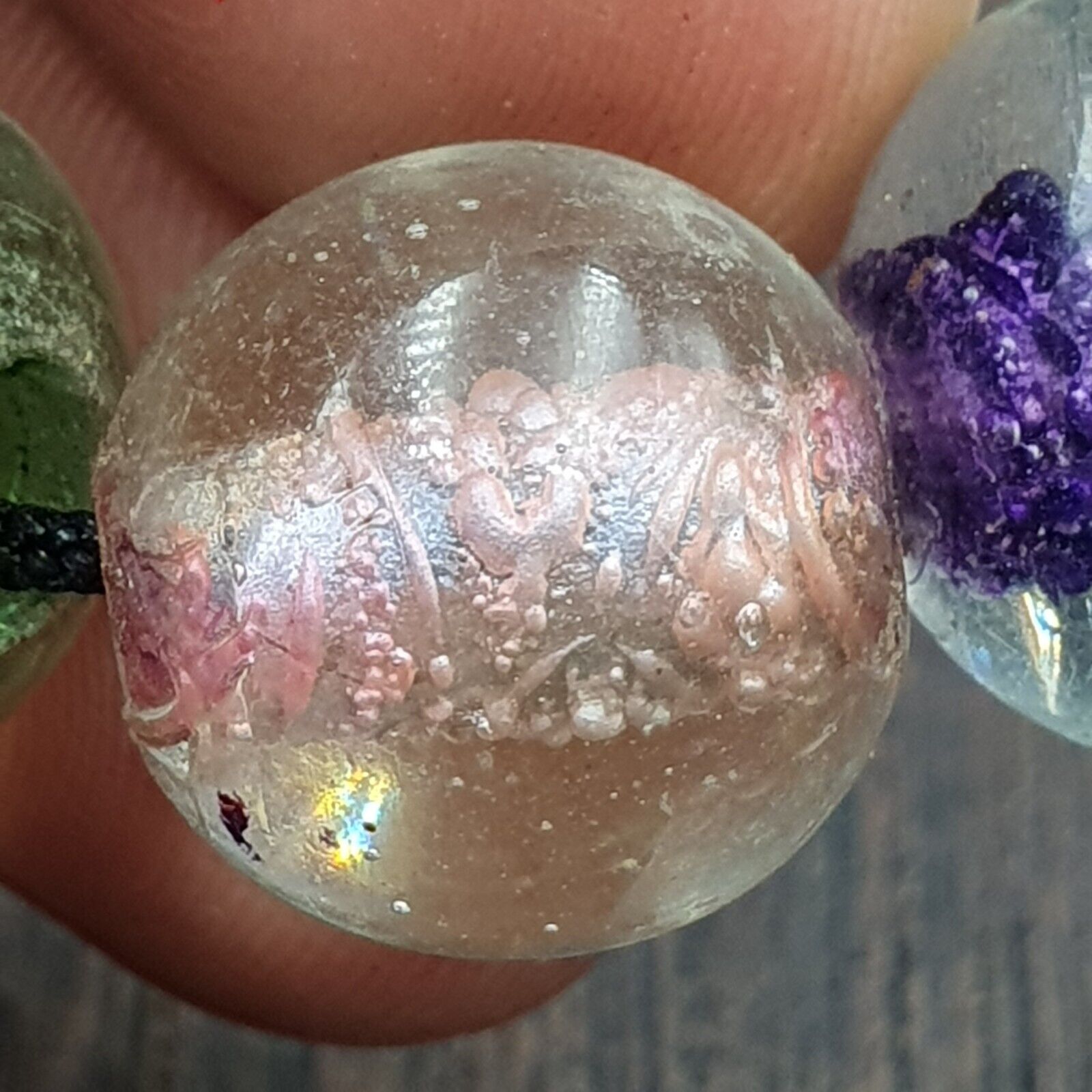 Vintage Handcrafted Hand Blown Lampwork Glass Beads strand Rare Crafts #2