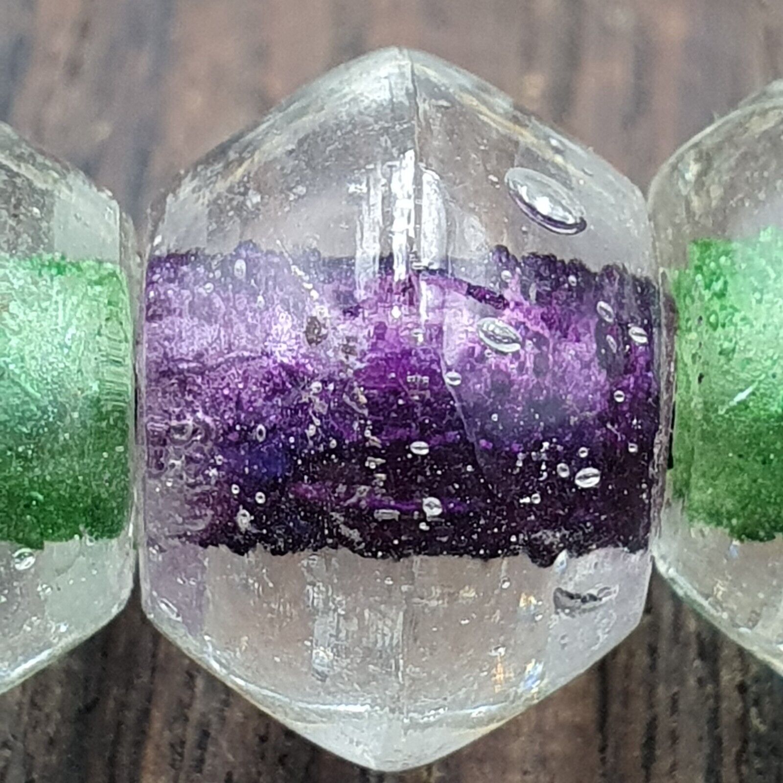 Vintage Handcrafted Hand Blown Lampwork Glass Beads strand Rare Crafts #2