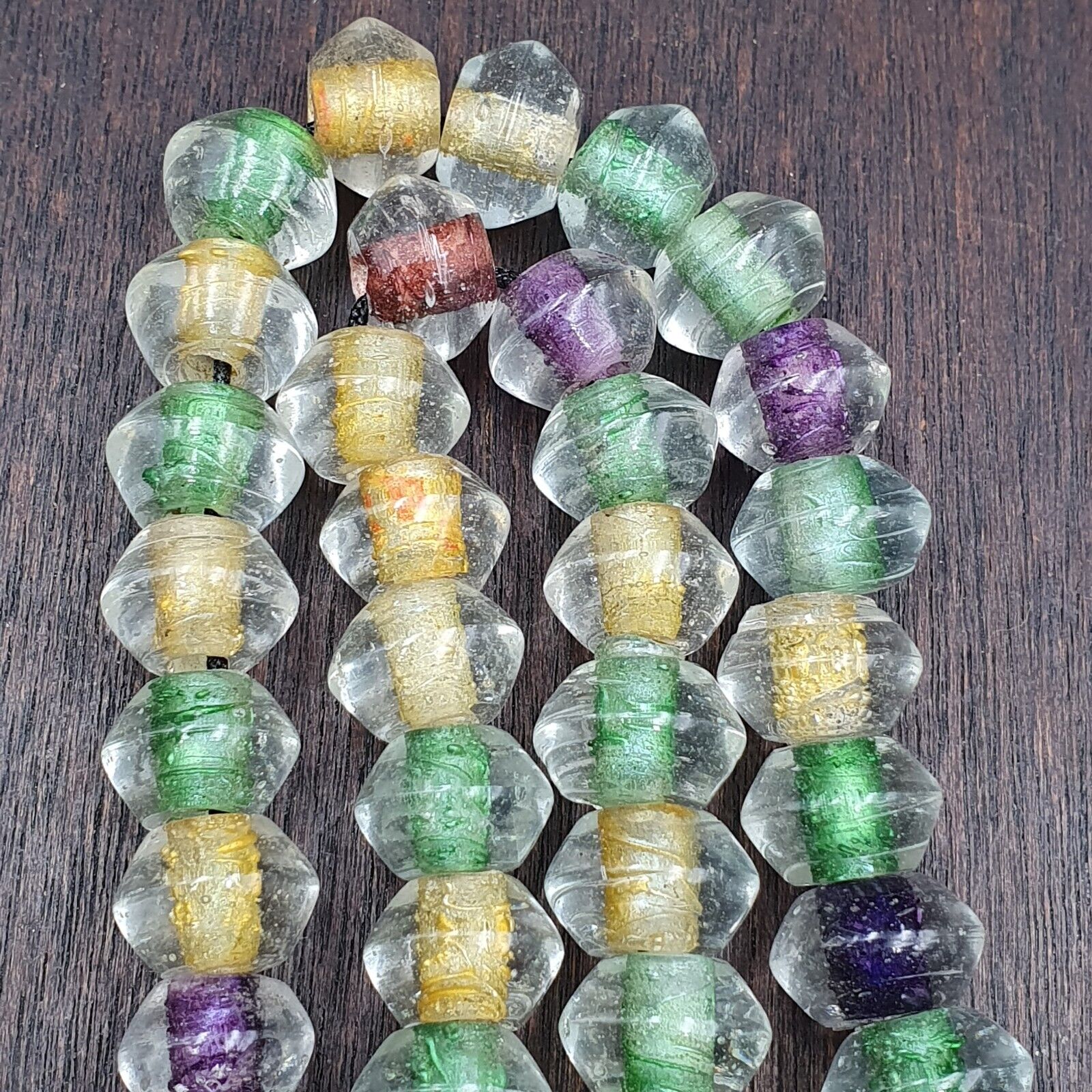 Vintage Handcrafted Hand Blown Lampwork Glass Beads strand Crafts Rare